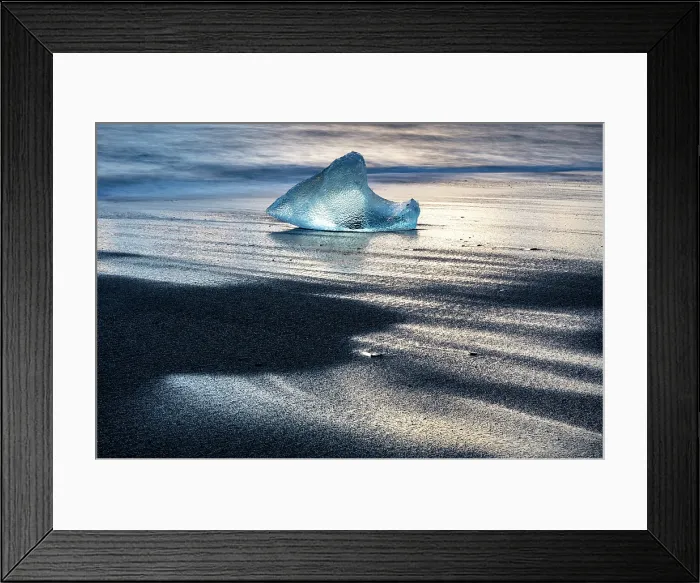 Framed Print : Iceberg on black sand beach, near Jokulsarlon glacial lagoon, Iceland Framed Print : Iceberg on black sand beach, near Jokulsarlon glacial lagoon, Iceland