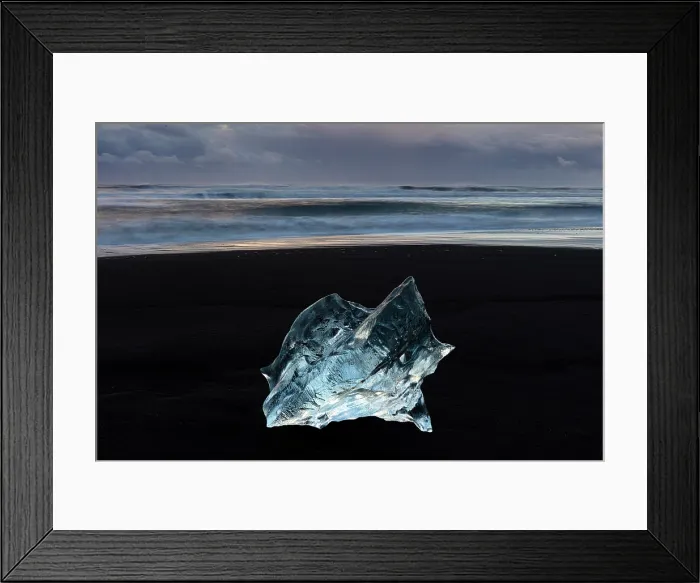 Framed Print : Iceberg on black sand beach, near Jokulsarlon glacial lagoon, Iceland Framed Print : Iceberg on black sand beach, near Jokulsarlon glacial lagoon, Iceland