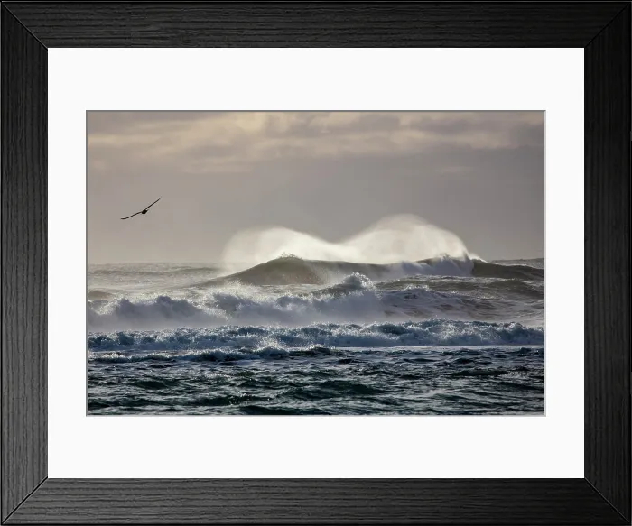 Framed Print : Breaking waves off the beach near Jokulsarlon, South Iceland