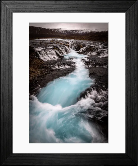 Framed Print : The powder blue waters of Bruarfoss, Bruar River, Iceland Framed Print : The powder blue waters of Bruarfoss, Bruar River, Iceland