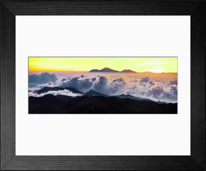 Framed Print : Aerial view of volcanoes at sunset, Bromo Tengger Semeru National Park, East Java, Indonesia Framed Print : Aerial view of volcanoes at sunset, Bromo Tengger Semeru National Park, East Java, Indonesia