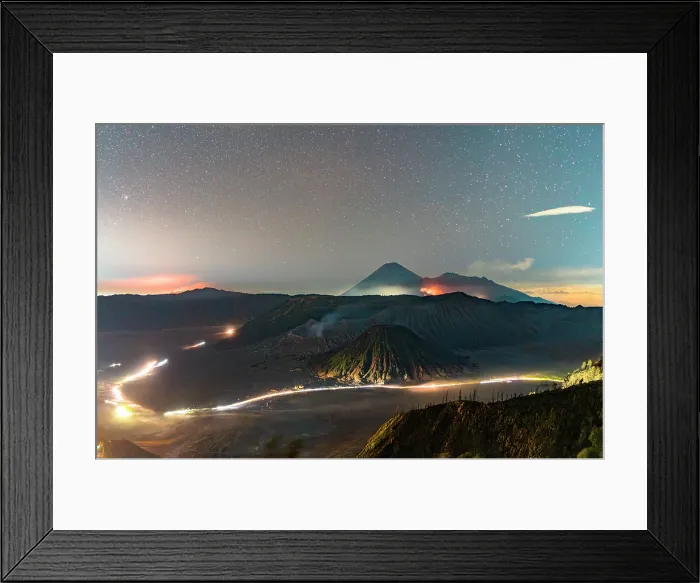 Framed Print : Mount Bromo at night, Bromo Tengger Semeru National Park, East Java, Indonesia Framed Print : Mount Bromo at night, Bromo Tengger Semeru National Park, East Java, Indonesia