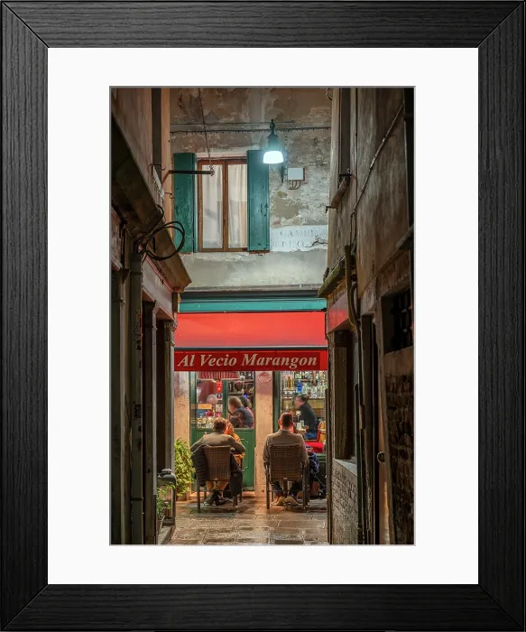 Framed Print : Picturesque night view of a street in Sestiere Dorsoduro, Venice, Veneto, Italy Framed Print : Picturesque night view of a street in Sestiere Dorsoduro, Venice, Veneto, Italy