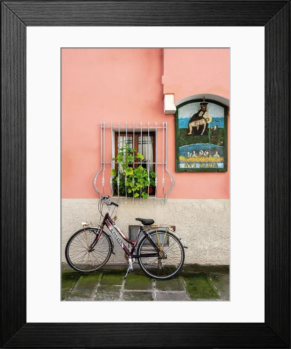 Framed Print : Picturesque street view with Virgin Mary's icon, Chioggia, Veneto, Italy