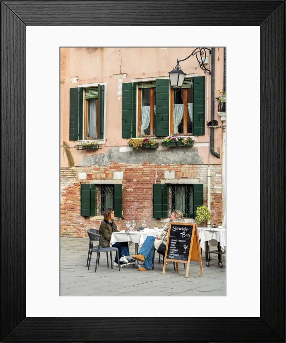 Framed Print : Tourists seated in an outdoor cafe, Campo San Giacomo, Sestiere Santa Croce, Venice, Veneto, Italy Framed Print : Tourists seated in an outdoor cafe, Campo San Giacomo, Sestiere Santa Croce, Venice, Veneto, Italy