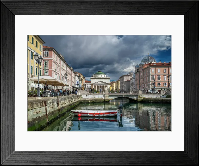 Framed Print : Canal Grande (Grand Canal) with Sant'Antonio Taumaturgo Church in the background, Trieste, Friuli-Venezia Giulia, Italy Framed Print : Canal Grande (Grand Canal) with Sant'Antonio Taumaturgo Church in the background, Trieste, Friuli-Venezia Giulia, Italy