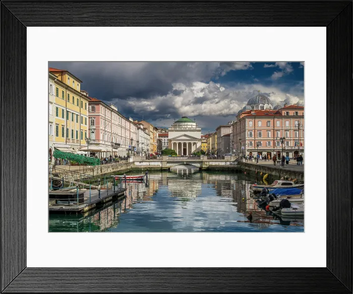 Framed Print : Canal Grande (Grand Canal) with Sant'Antonio Taumaturgo Church in the background, Trieste, Friuli-Venezia Giulia, Italy Framed Print : Canal Grande (Grand Canal) with Sant'Antonio Taumaturgo Church in the background, Trieste, Friuli-Venezia Giulia, Italy