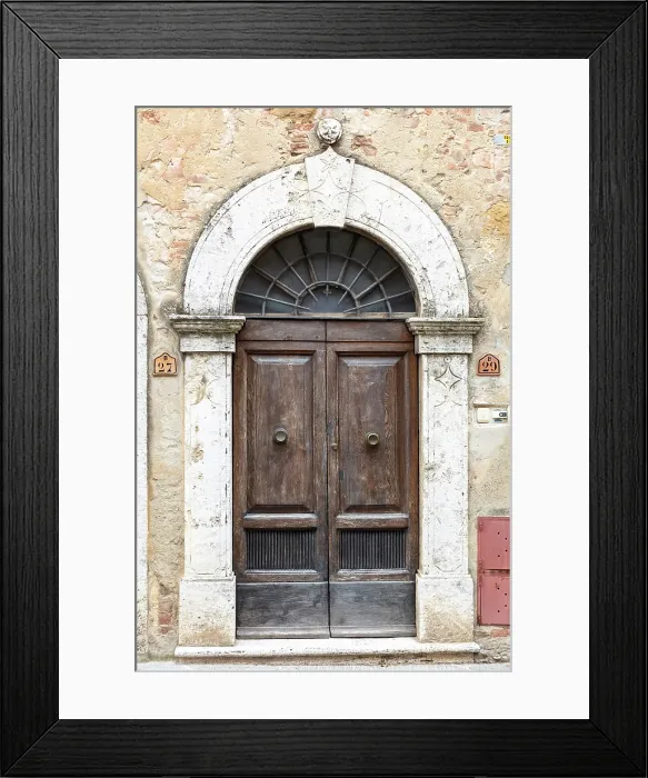 Framed Print : Wooden door and stone arch in the ancient village of Montisi, Montalcino, Province of Siena, Tuscany, Italy Framed Print : Wooden door and stone arch in the ancient village of Montisi, Montalcino, Province of Siena, Tuscany, Italy