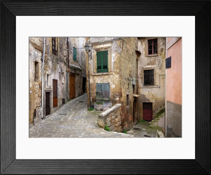Framed Print : Street in the medieval hill town of Sorano, province of Grosseto, Tuscany, Itay Framed Print : Street in the medieval hill town of Sorano, province of Grosseto, Tuscany, Itay