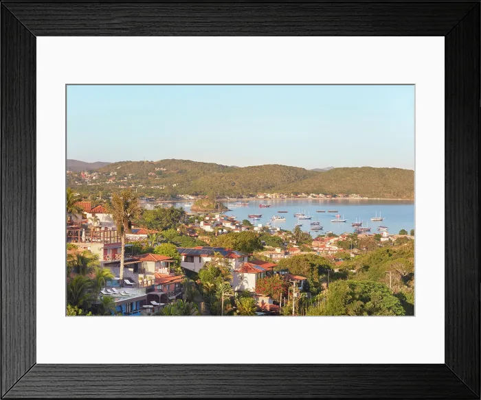 Framed Print : The Praia Joao Fernandes beach and Buzios port at sunrise, Rio de Janeiro, Brazil Framed Print : The Praia Joao Fernandes beach and Buzios port at sunrise, Rio de Janeiro, Brazil
