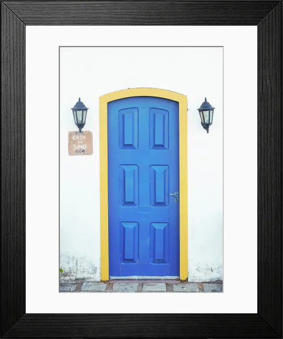 Framed Print : A colorful colonial architecture house door on the Orla Bardot street, Buzios, Rio de Janeiro, Brazil Framed Print : A colorful colonial architecture house door on the Orla Bardot street, Buzios, Rio de Janeiro, Brazil