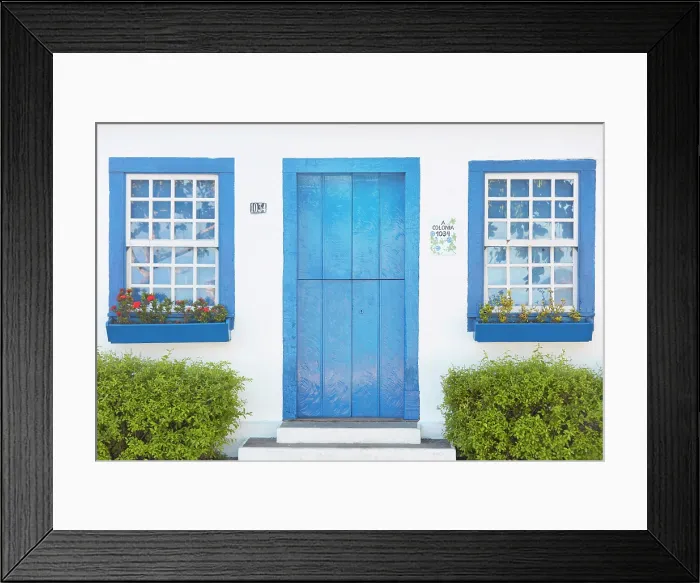 Framed Print : Colorful door and windows on the Orla Bardot street of Buzios, Rio de Janeiro, Brazil Framed Print : Colorful door and windows on the Orla Bardot street of Buzios, Rio de Janeiro, Brazil