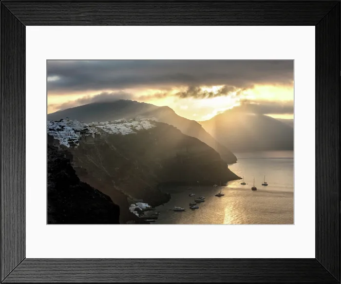 Framed Print : Finikia at dawn, near Oia, Santorini, Cyclades Islands, Greece, Europe Framed Print : Finikia at dawn, near Oia, Santorini, Cyclades Islands, Greece, Europe