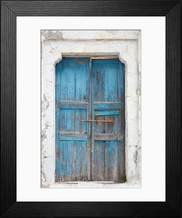 Framed Print : Old blue door and white wall, Pyrgos, Santorini, Cyclades Islands, Greece, Europe Framed Print : Old blue door and white wall, Pyrgos, Santorini, Cyclades Islands, Greece, Europe