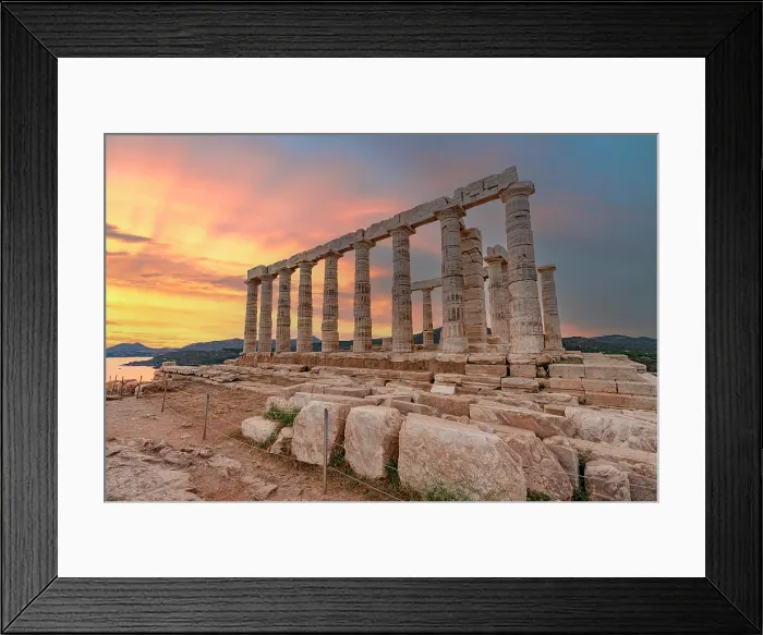 Framed Print : Temple of Poseidon, Cape Sounion, Attica, Greece