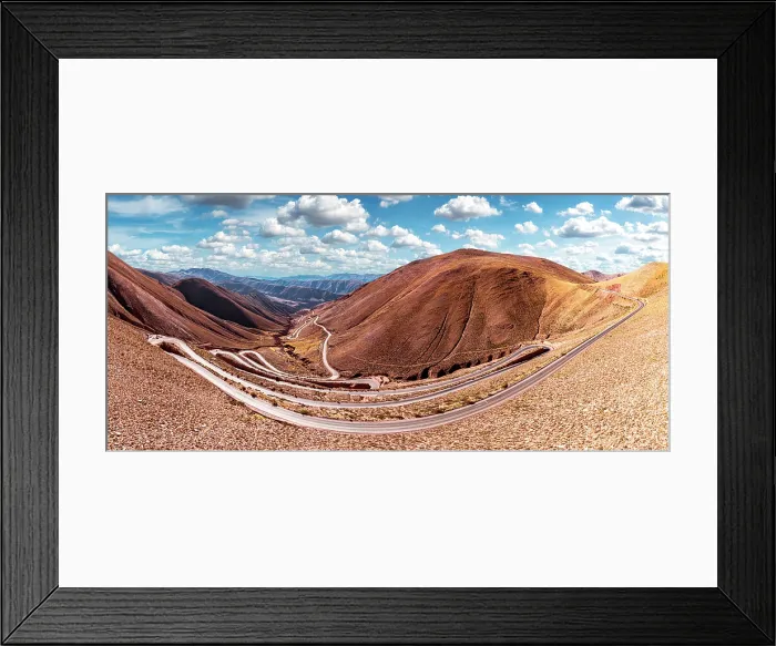 Framed Print : Hairpin bends of a mountain road, Purmamarca, Puna, Jujuy, Argentina Framed Print : Hairpin bends of a mountain road, Purmamarca, Puna, Jujuy, Argentina