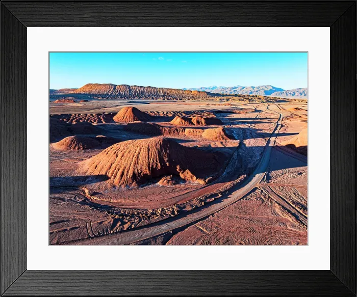 Framed Print : Road crossing the rock formations, Labyrinth desert, Puna, Salta, Argentina Framed Print : Road crossing the rock formations, Labyrinth desert, Puna, Salta, Argentina