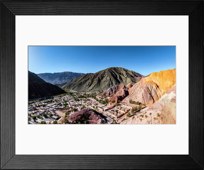 Framed Print : Purmamarca village and mountains, Jujuy, Quebrada de Humahuaca, Argentina Framed Print : Purmamarca village and mountains, Jujuy, Quebrada de Humahuaca, Argentina