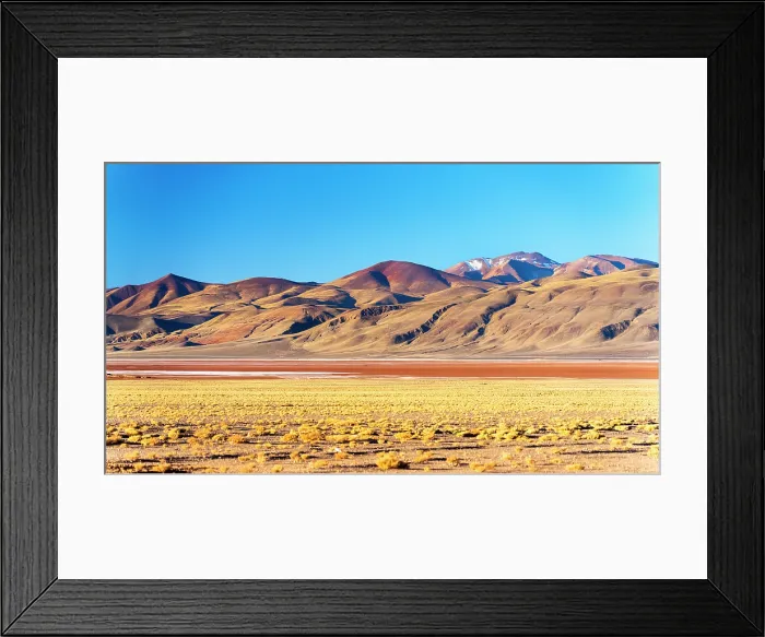 Framed Print : Salar de Pocitos framed by mountains, Puna de Atacama, Argentina Framed Print : Salar de Pocitos framed by mountains, Puna de Atacama, Argentina