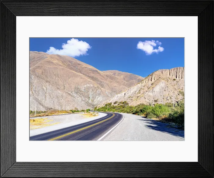 Framed Print : Road alongside rock formations, Tumbaya, Jujuy, Argentina Framed Print : Road alongside rock formations, Tumbaya, Jujuy, Argentina