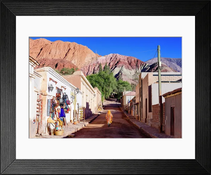 Framed Print : Tourist walking in Purmamarca, Jujuy, Quebrada de Humahuaca, Argentina. (MR) Framed Print : Tourist walking in Purmamarca, Jujuy, Quebrada de Humahuaca, Argentina. (MR)