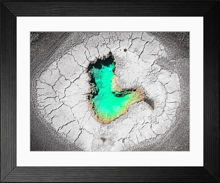 Framed Print : Details of a turquoise salt pond, aerial view, Ojos del Mar, Tolar Grande, Salta, Argentina Framed Print : Details of a turquoise salt pond, aerial view, Ojos del Mar, Tolar Grande, Salta, Argentina