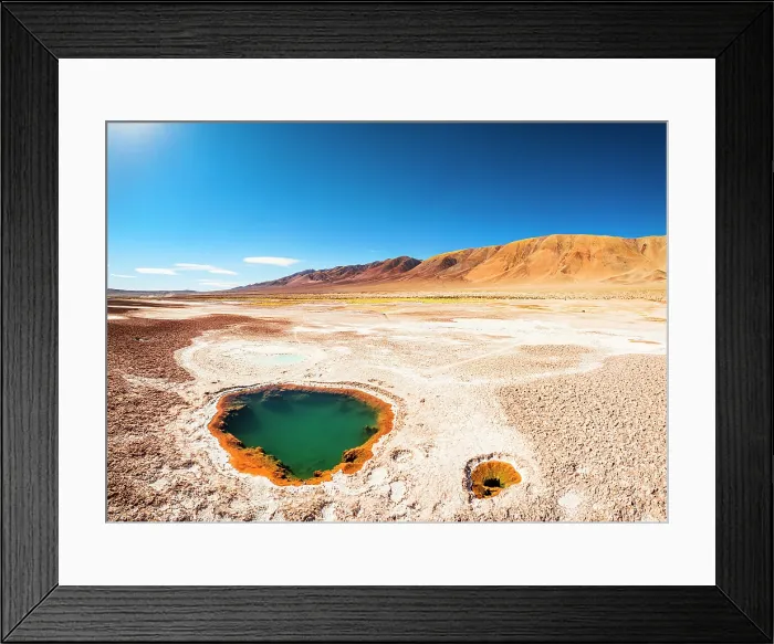 Framed Print : Saltwater ponds, Ojos del Mar, Tolar Grande, Salta, Argentina