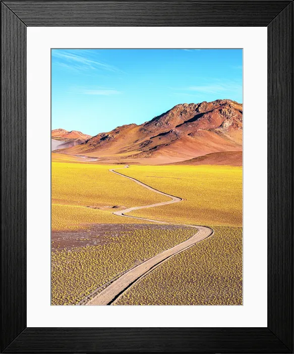 Framed Print : Road winding through the Andean altiplano, Puna, Argentina Framed Print : Road winding through the Andean altiplano, Puna, Argentina
