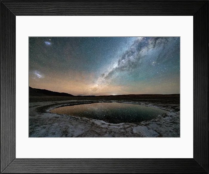Framed Print : Salt pond under Milky Way, Ojos del Mar, Tolar Grande, Salta, Argentina Framed Print : Salt pond under Milky Way, Ojos del Mar, Tolar Grande, Salta, Argentina