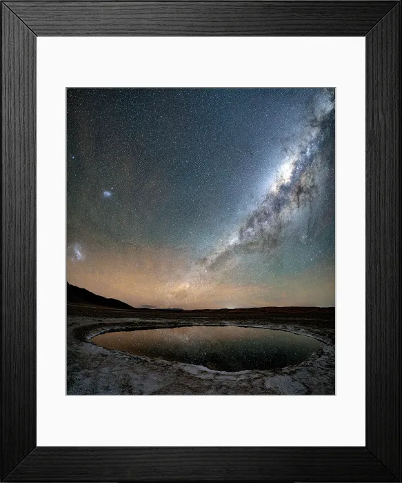 Framed Print : Milky Way over salt pond, Ojos del Mar, Tolar Grande, Salta, Argentina Framed Print : Milky Way over salt pond, Ojos del Mar, Tolar Grande, Salta, Argentina