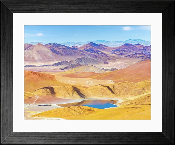 Framed Print : Volcanic salt lake in the caldera of Cerro Galan, Puna, Catamarca, Argentina Framed Print : Volcanic salt lake in the caldera of Cerro Galan, Puna, Catamarca, Argentina