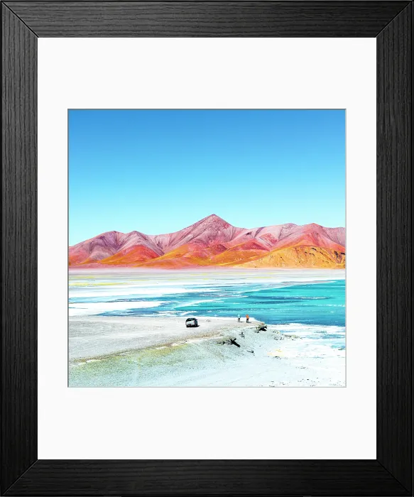 Framed Print : Two hikers on the shore of Laguna Diamante, Puna, Catamarca, Argentina Framed Print : Two hikers on the shore of Laguna Diamante, Puna, Catamarca, Argentina