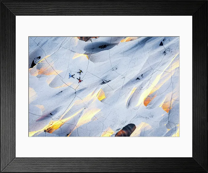 Framed Print : Cheerful hikers lying down on pomice stones, Campo de Piedra Pomez, El Penon, Catamarca, Argentina. (MR)