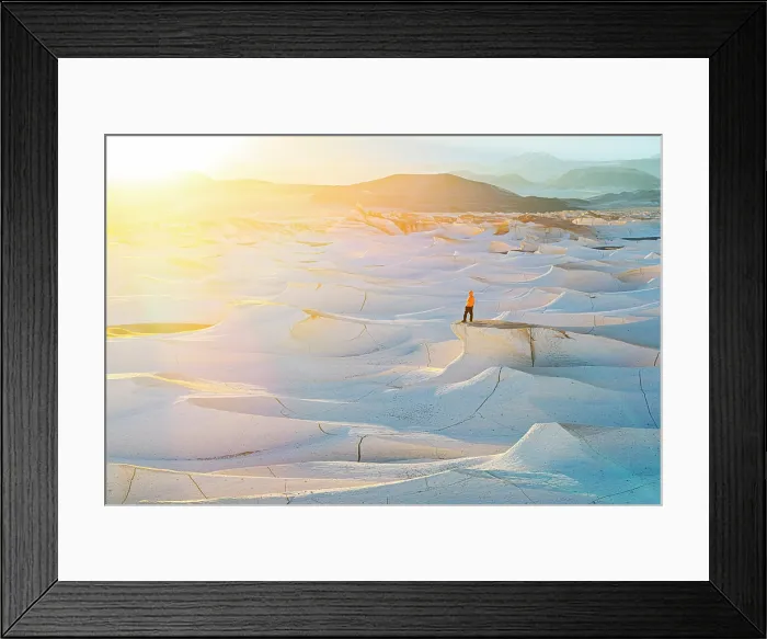 Framed Print : Hiker watching sunrise, Campo de Piedra Pomez, El Penon, Catamarca, Argentina. (MR) Framed Print : Hiker watching sunrise, Campo de Piedra Pomez, El Penon, Catamarca, Argentina. (MR)
