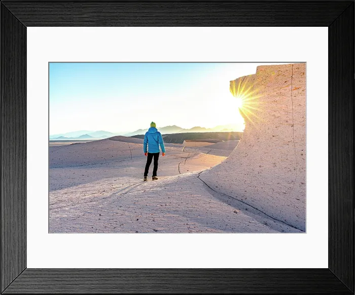 Framed Print : Hiker watching sunrise, Campo de Piedra Pomez, El Penon, Puna, Catamarca, Argentina. (MR) Framed Print : Hiker watching sunrise, Campo de Piedra Pomez, El Penon, Puna, Catamarca, Argentina. (MR)