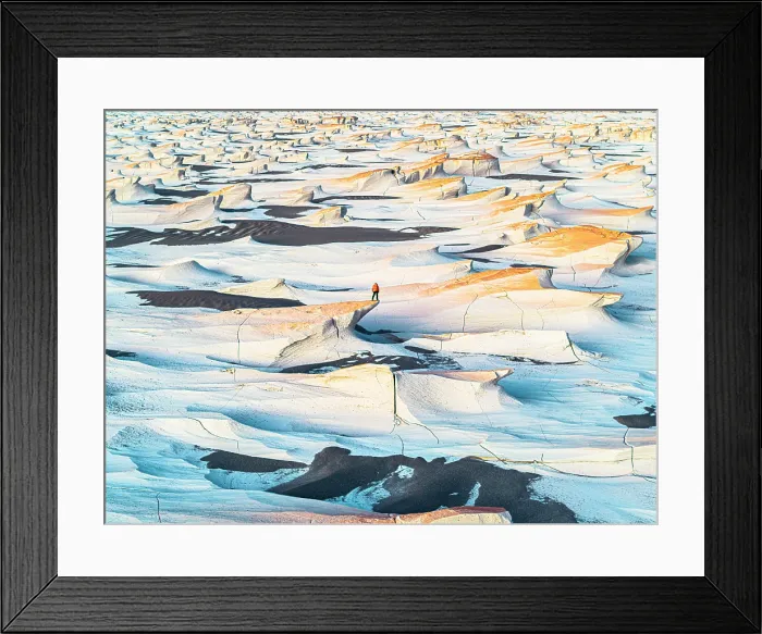 Framed Print : Hiker admiring the pumice fields, Campo de Piedra Pomez, El Penon, Argentina. (MR) Framed Print : Hiker admiring the pumice fields, Campo de Piedra Pomez, El Penon, Argentina. (MR)