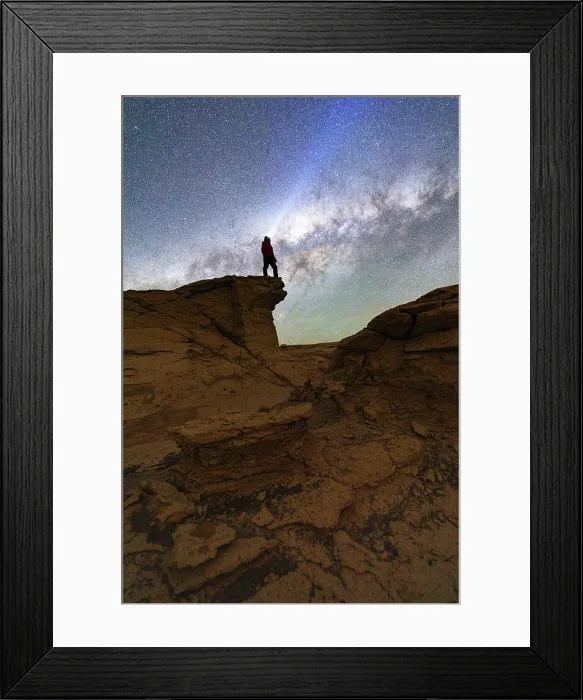 Framed Print : Hiker with head torch pointing the starry sky, Campo de Piedra Pomez, El Penon, Argentina. (MR) Framed Print : Hiker with head torch pointing the starry sky, Campo de Piedra Pomez, El Penon, Argentina. (MR)