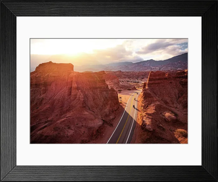 Framed Print : Motorcycles on Route 68 through colorful canyons, Quebrada de las Conchas, Salta, Argentina Framed Print : Motorcycles on Route 68 through colorful canyons, Quebrada de las Conchas, Salta, Argentina