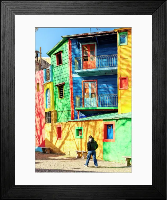 Framed Print : Vibrant conventillo houses along Caminito street in La Boca, Buenos Aires, Argentina Framed Print : Vibrant conventillo houses along Caminito street in La Boca, Buenos Aires, Argentina