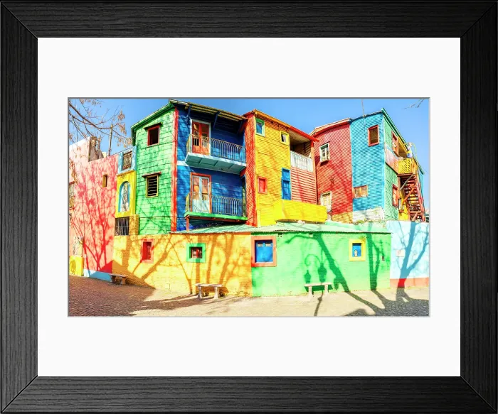 Framed Print : Multicolored painted conventillo houses on Caminito, La Boca, Buenos Aires, Argentina Framed Print : Multicolored painted conventillo houses on Caminito, La Boca, Buenos Aires, Argentina