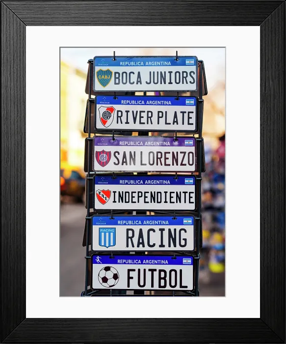 Framed Print : Soccer souvenir plaques, Buenos Aires, Argentina Framed Print : Soccer souvenir plaques, Buenos Aires, Argentina