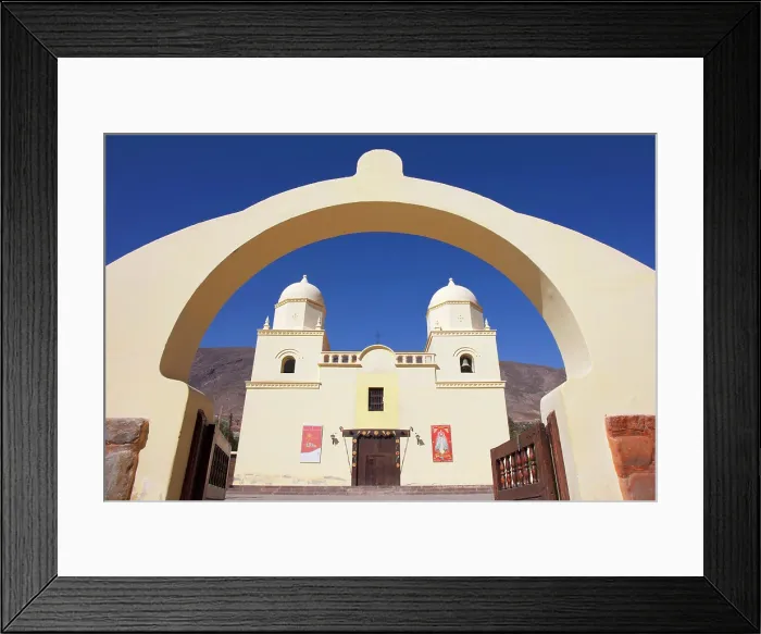 Framed Print : The church of Nuestra Senora del Rosario, Tilcara, Quebrada de Humahuaca, Jujuy, Northwest Argentina. A colonial architecture building dating back to 1890