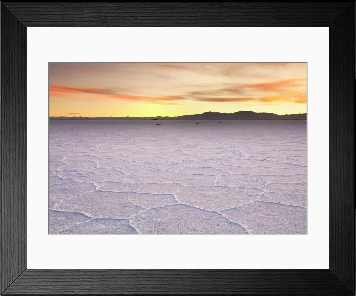 Framed Print : The Salinas Grandes salt flats at twilight, Puna de Atacama, Jujuy, Northwest Argentina
