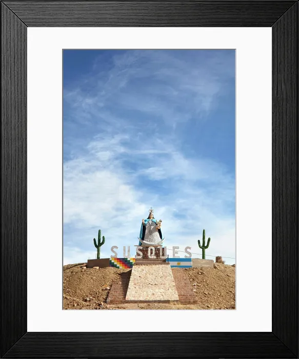 Framed Print : The Susques patron saint, the Virgin of Bethlehem, at the entrance of the town, Puna de Atacama, Jujuy, Northwest Argentina Framed Print : The Susques patron saint, the Virgin of Bethlehem, at the entrance of the town, Puna de Atacama, Jujuy, Northwest Argentina