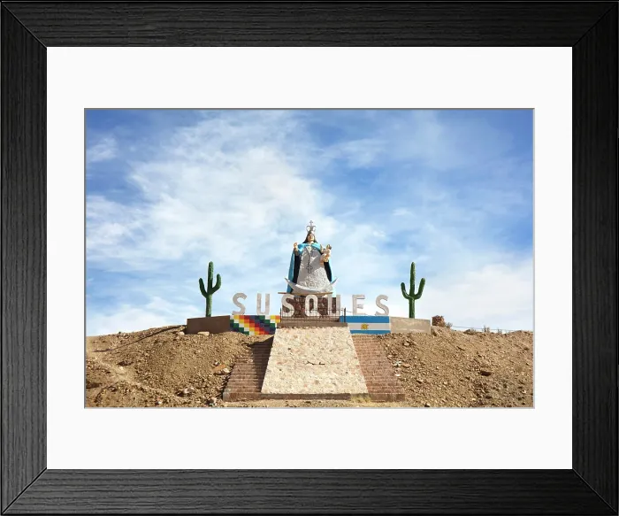 Framed Print : The Susques patron saint, the Virgin of Bethlehem, at the entrance of the town, Puna de Atacama, Jujuy, Northwest Argentina Framed Print : The Susques patron saint, the Virgin of Bethlehem, at the entrance of the town, Puna de Atacama, Jujuy, Northwest Argentina