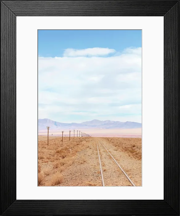 Framed Print : A train track near the Cauchari Salt Flat, Puna de Atacama, Jujuy, Northwest Argentina Framed Print : A train track near the Cauchari Salt Flat, Puna de Atacama, Jujuy, Northwest Argentina