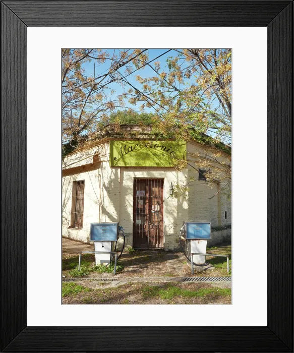 Framed Print : Old oil filling station in Uribelarrea, Buenos Aires province, Argentina Framed Print : Old oil filling station in Uribelarrea, Buenos Aires province, Argentina