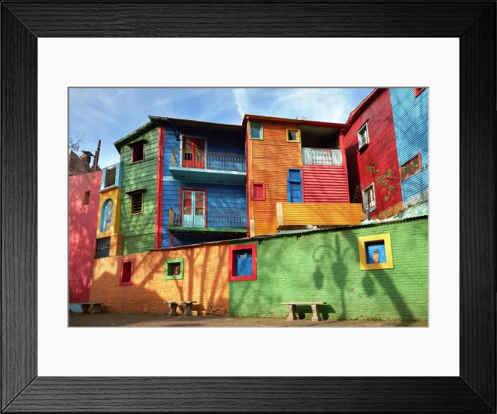 Framed Print : Colorful conventillos houses in the Caminito de La Boca, Buenos Aires, Argentina