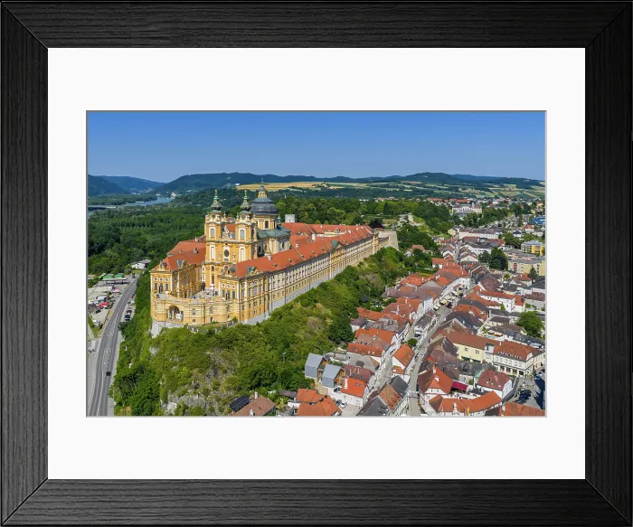 Framed Print : Aerial view of Benedictine abbey, Melk, Lower Austria, Austria