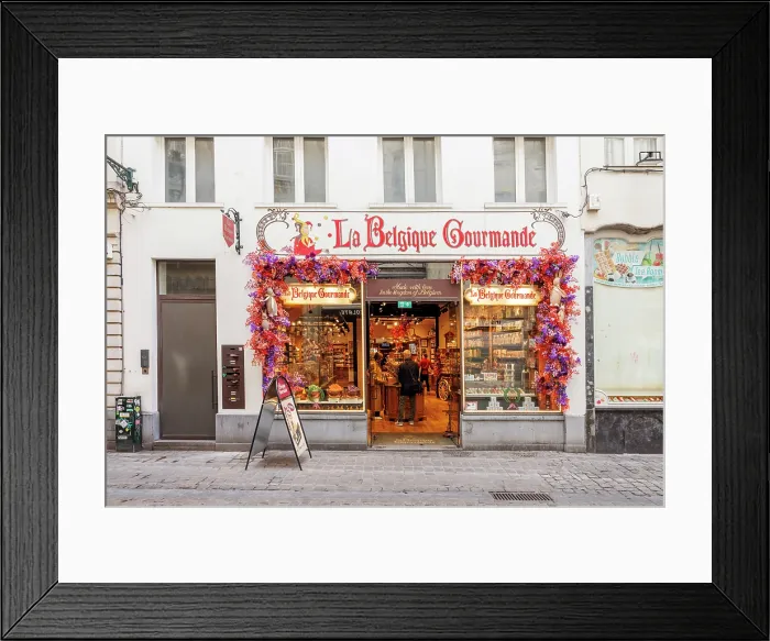 Framed Print : Gourmet chocolate and confectionery shop, Brussels, Belgium Framed Print : Gourmet chocolate and confectionery shop, Brussels, Belgium
